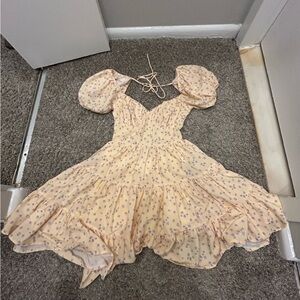 Princess Polly Mini Dress - Yellow Floral